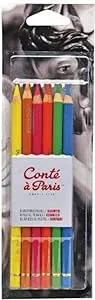 Conté Pastel Pencils Set of 6, Assorted Colors