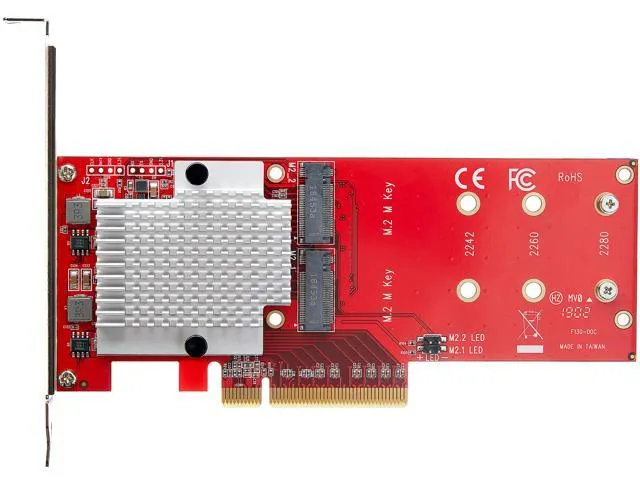 StarTech.com PEX8M2E2 x8 Dual M.2 PCIe SSD Adapter - PCIe 3.0 - PCI Express M.2 SSD Adapter Card - For PCIe NVMe and PCIe AHCI M.2 SSDs (PEX8M2E2)