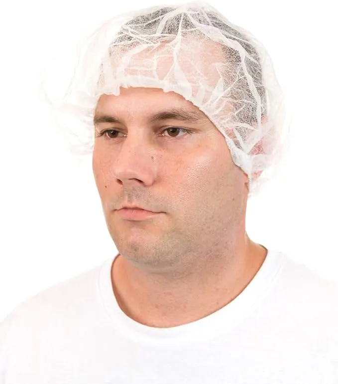 Disposable Bouffant Caps Hair Net, Spun-Bonded Polypropylene, Non-Woven, Medical, Labs, Nurse, Tattoo, Food Service, Health, Hospital, White, sold by case (500 Pieces)