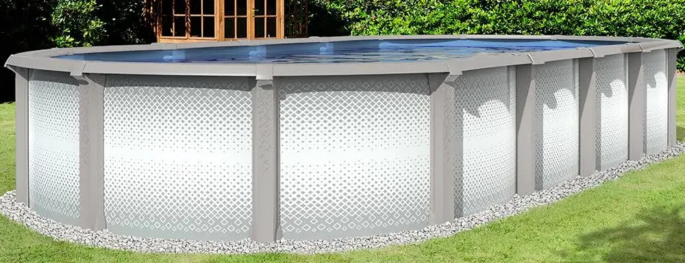 Grand Cayman Above Ground Resin Swimming Pool w/ Plain Blue Liner &amp; Skimmer