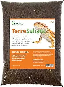 BIODUDE The Bio Dude Terra Sahara Bioactive Reptile Substrate 18 quarts for terrariums and vivariums. Great for All Bearded Dragons, Leopard Geckos, Uromastyx, Tarantulas and Desert Plants