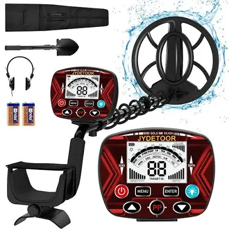 2024 Updated Metal Detector for Adults Professional Professional Gold Detector for Treasure Hunt, 5 Detection Modes IP68 Waterproof 10" Search Coil, High Accuracy, Strong Memory Mode, with Headphone