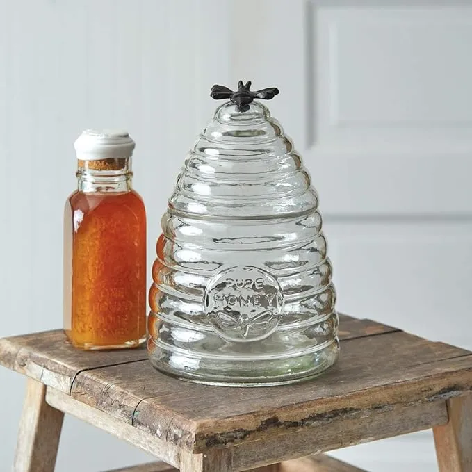 Honey Hive Glass Canister Large