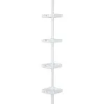 Bath Bliss 4 Tier Tension Corner Shower Organizer Caddy White