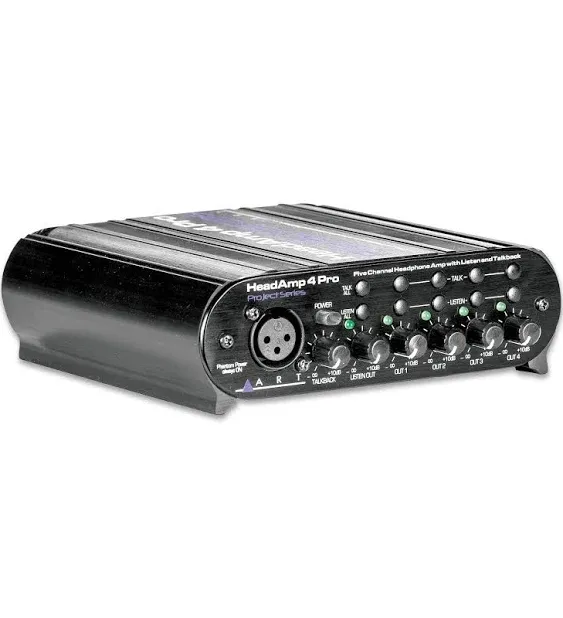 ART HeadAMP 4 Pro Five Channel Headphone Amplifier with Talkback (HEADAMP4PRO)