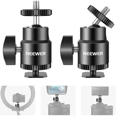 Neewer 1/4"-20 Camera Hot Shoe Mount with Additional 1/4"-20 Screw (2-Pack)