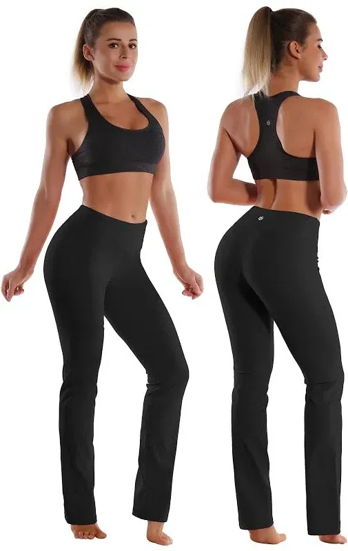 BUBBLELIME 29313335 4 Styles Womens Straight Legs Yoga Pants Tummy Control ...