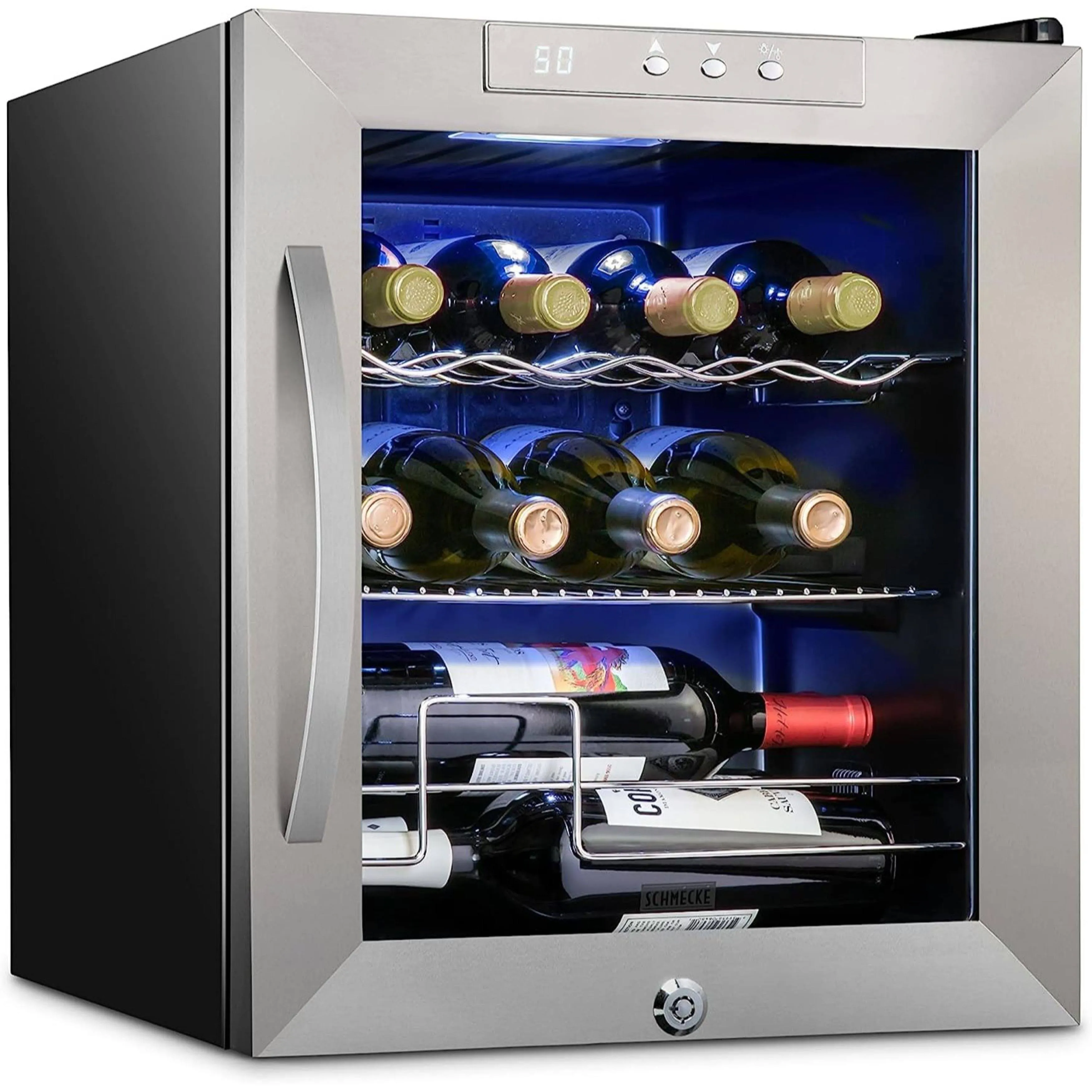 Schmecke 12 Bottle Compressor Wine Fridge & Cooler Refrigerator W/Lock