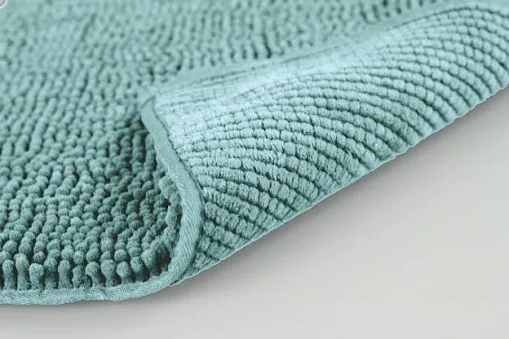 Resort Collection Chenille Plush 2 Piece Bath Mat Set; Aqua