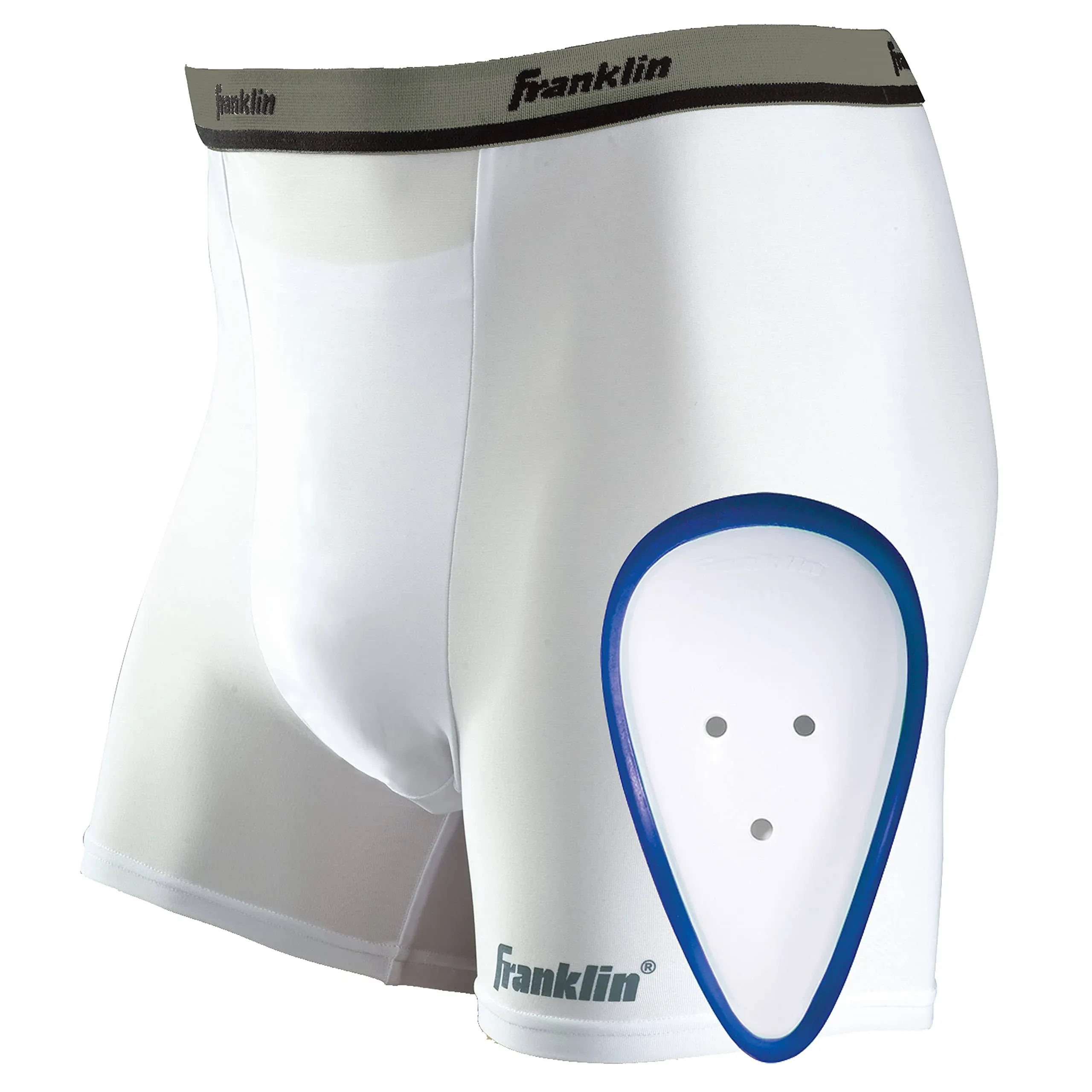 Franklin Sports Adult Compression Short with Cup- X-Large , White