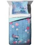 Disney Lilo & Stitch Paradise Dream Twin Comforter & Sham Set - Super Soft Kids Reversible Bedding - Fade Resistant Microfiber (Official Disney