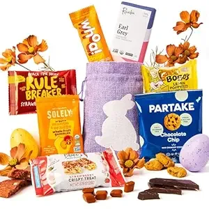 Easter Vegan Mini Gift Basket - Cute Basket With Easter Vegan Treats & Candy Great for Easter Egg Hunt For Kids and Adults