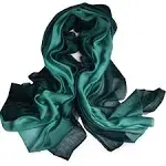 Cotton Silk Scarf Elegant Soft Wraps Color Shade Scarves for Women Rose red