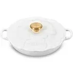 Le Creuset Signature Enameled Cast Iron Petal Braiser, 2.25qt., White w/Gold Knob
Title Generator