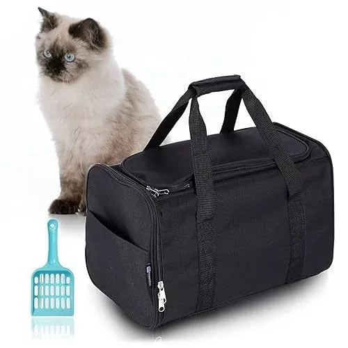 Petleader Portable Cat Litter Box Black,2In 1 Travel Litter Box,Cat Litter Box for Travel,Foldable Cat Travel Litter Box Light Weight