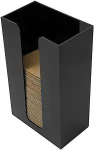 Restaurantware Restpresso 6 x 3.5 x 10 Inch Coffee Cup Sleeve Dispenser 1 Vertical Coffee Sleeve Holder - Holds Up To 75 Sleeves Durable Black Acrylic Coffee Sleeve Organizer