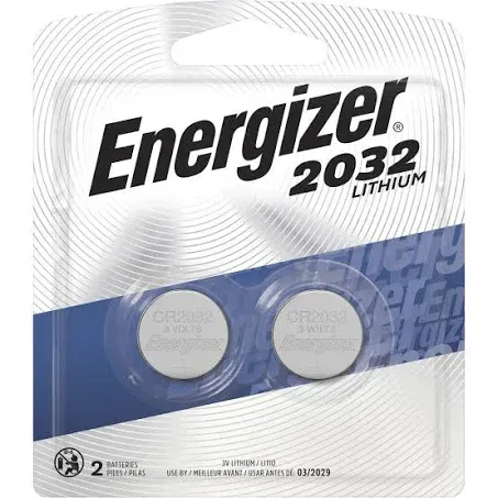 Energizer 2032BP-2 3V Lithium Batteries - 2 Count Exp 03/2033