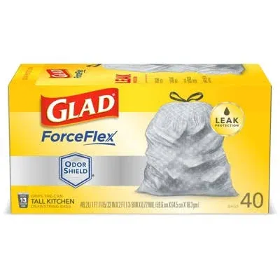 Glad ForceFlex Tall Kitchen Drawstring Trash Bags