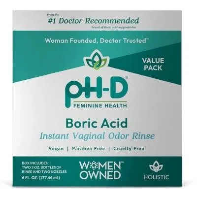 pH-D Feminine Health Boric Acid Instant Rinse - 2pk