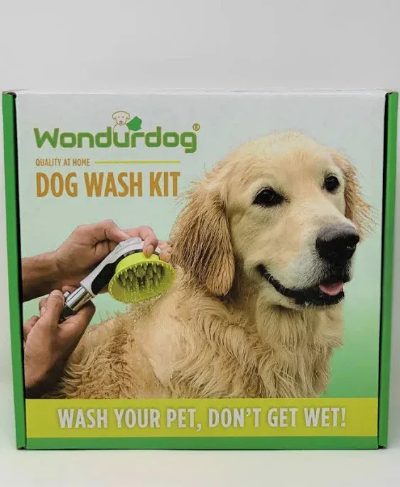 Wondurdog Deluxe Indoor / Outdoor Dog Wash Kit for Shower and Garden Hose with ...