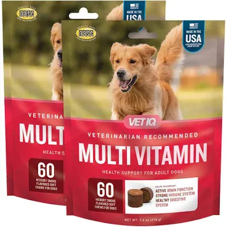 VETIQ Multivitamin Soft Dog Chews, Hickory Smoke Flavored 60 ct., 2 pk.