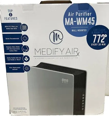 Medify Air MA-45 Air Purifier, True HEPA H13 Filter with UV Light, 772 sq ft