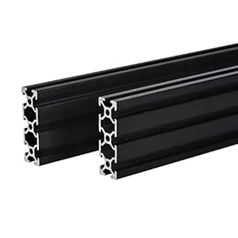 2PCS 20 Series T Slot 2060 Aluminum Extrusion Profile 19.7'',European Standard Anodized Linear Rail for 3D Printer Parts and CNC DIY 500mm Black(19.7inch)