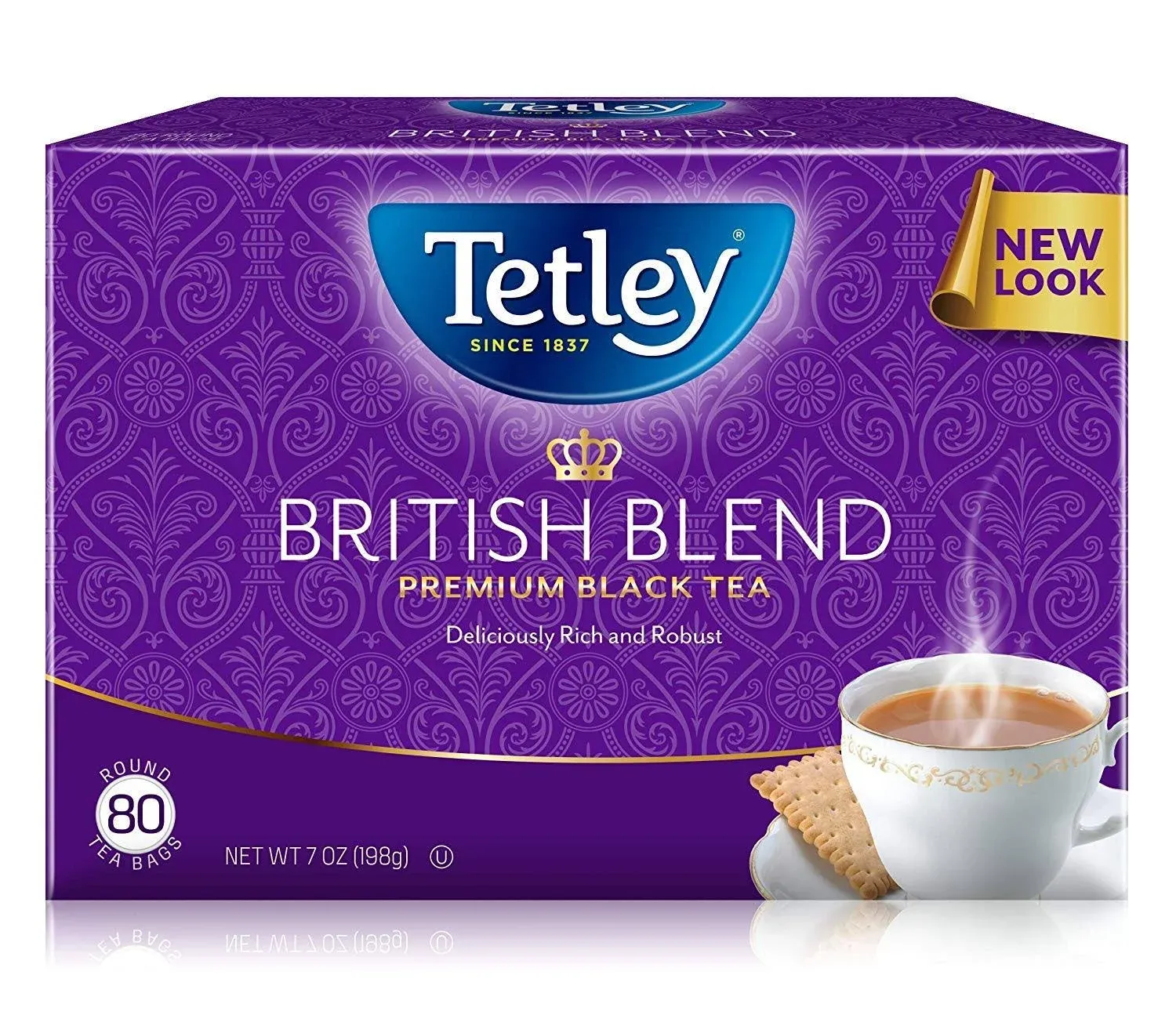 Tetley British Blend Premium Black Tea, Rainforest Alliance Certified, 80 Tea Bags (Pack of 4)