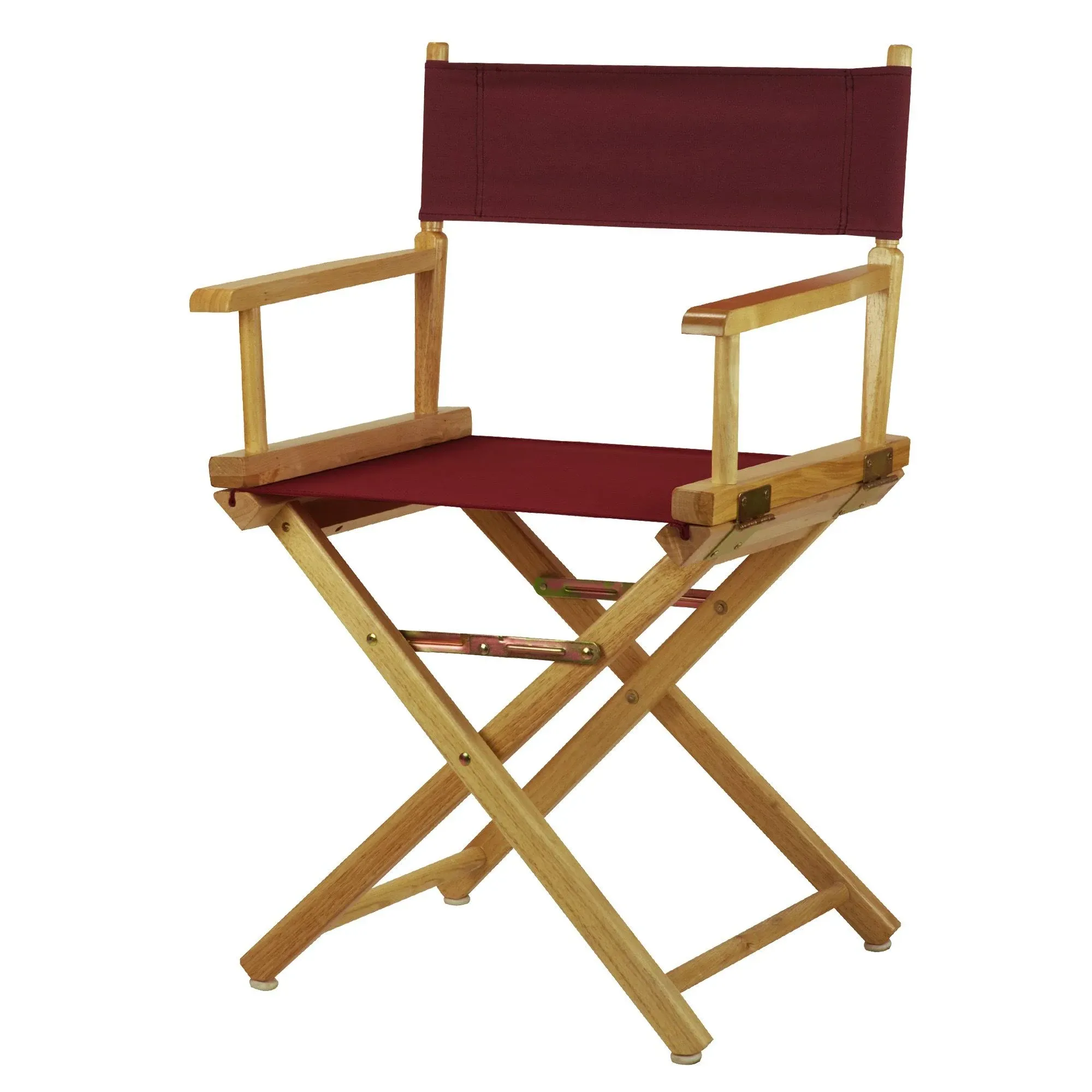 Casual Home 18" Director's Chair Natural Frame, Burgundy Canvas