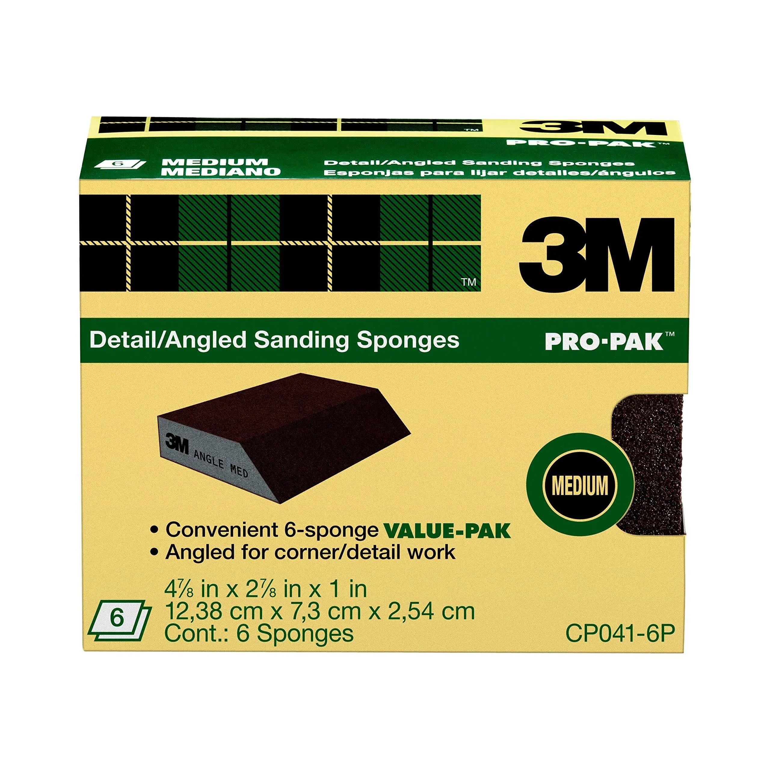 3M Drywall Medium 80-Grit Sanding Sponge 6.219-in x 3.219-in (6-Pack) | CP041-6P