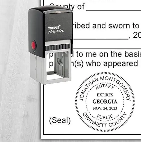 Georgia Round Notary Stamp | Official State Notary Stamp | Official Seals | Meets State Specifications (Georgia, Round Stamp)