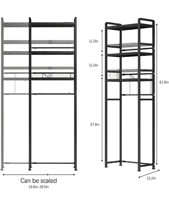 purplemaple Over-The-Toile<wbr/>t Storage Rack,3-Tier Bathroom Organizer... 