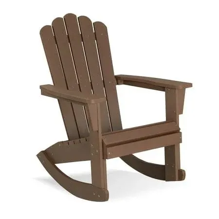 Efurden Adirondack Patio Rocking Chair, Poly Lumber Porch Rocker with High Back ...