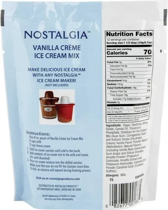 Nostalgia Vanilla Ice Cream Mix