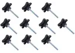 Taytools 774021 Lot 10 Each 3/8 16 male Threads Star Knobs 2 inch Diameter with 2 inch Long Threaded Post