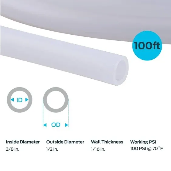 EZ-FLO 3/8-in ID x 100-ft Polyethylene White Polyethylene Tubing Lowes.com