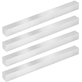 MUKCHAP 4 Pieces 1 x 1 Inch Square Aluminum Bar 12 Inches Long +0 inch/-.05 I...