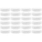 Cornucopia Two Dozen Wide Mouth Plastic Mason Jar Lids 24-Pack Bundle 2 Dozen Unlined White Ribbed Lids, 86-450 Size