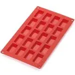 Lekue Silicone 20 Cavity Mini Financier Baking Mold, Red