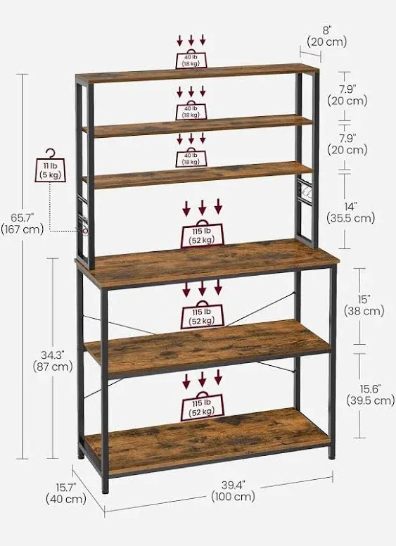 VASAGLE Coffee Bar Baker's Rack