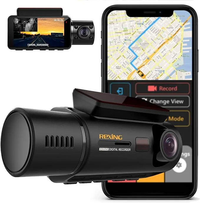 Rexing V3 Dual Camera Front and Inside Cabin Full HD 1080p with WiFi and Built-in GPS