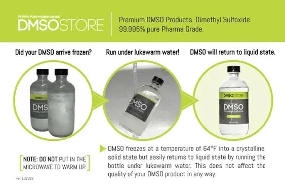 DMSO 16 oz Plastic Bottle, Non-Diluted Pure Pharma Grade 99.995%, Liquid Dimethyl Sulfoxide-Low Odor