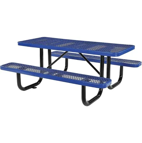 8' Rectangular Picnic Table, Expanded Metal, Gray Global Industrial