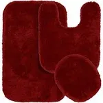 Garland Rug 3-Piece Finest Luxury Ultra Plush Washable Nylon Bathroom Rug Set, Chili Pepper Red