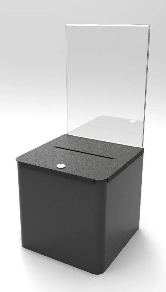 8.5&#034;x11&#034; Acrylic Donation Box Locking Metal Ballot Box Collection Suggestion Box