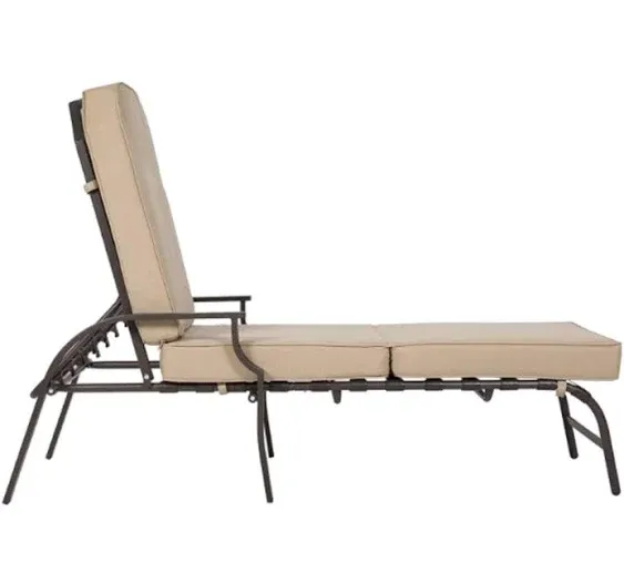 Kozyard Maya Outdoor Chaise Lounge Weather & Rust Resistant Steel Chair - Beige