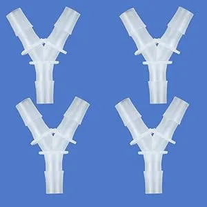 1/4 Inch Hose Barb Fitting Y Shaped 3-Way Plastic Joint Splicer Adapter, 4 Pack