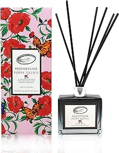 Air Jungles Poppy Entice Fragrances Reed Diffuser Set with Sticks