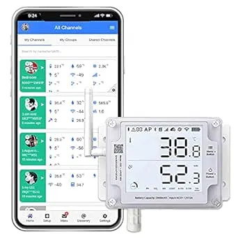 UbiBot GS1-A Smart WiFi Thermometer Hygrometer, IP65 Temperature & Humidity Data Logger, Device Sharing, Scheduled Reports, Multiple Alerts, Local Deployment, Alexa/IFTTT (2.4GHz WiFi)