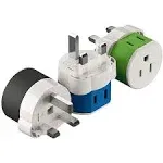 OREI UK, Ireland, Dubai Power Plug Adapter with 2 USA Inputs - Travel 3 Pack - Type G (US-7) Fuse Protected - Use with Cell Phones, Laptop, Camera Chargers, CPAP, and More